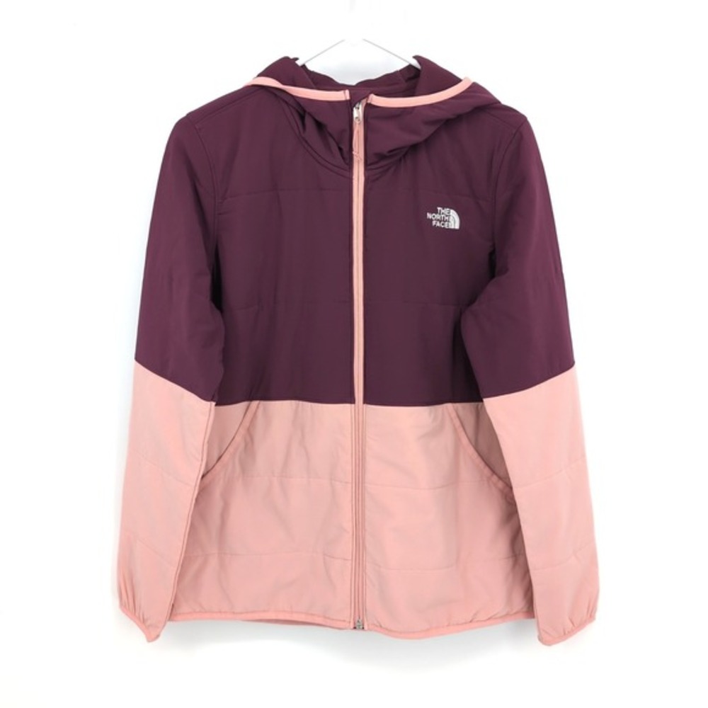 The North Face Jacket Maroon Pink Colorblock Hooded Full Zip Womens Size‎ Medium